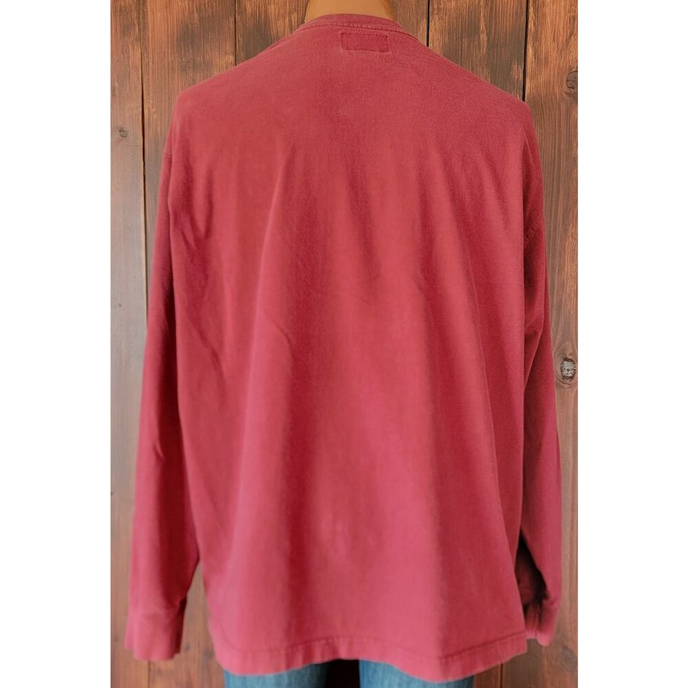 Vintage Abercrombie & Fitch Men XL Long Sleeve T-Shirt Dark Red USA Made Classic - Picture 6 of 9